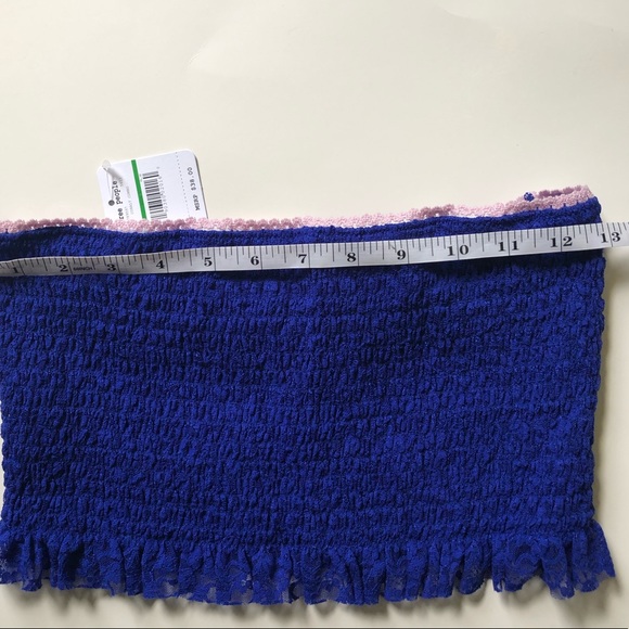 FREE PEOPLE | Callie Smocked Bandeau Lace Crop Top - Picture 9 of 10